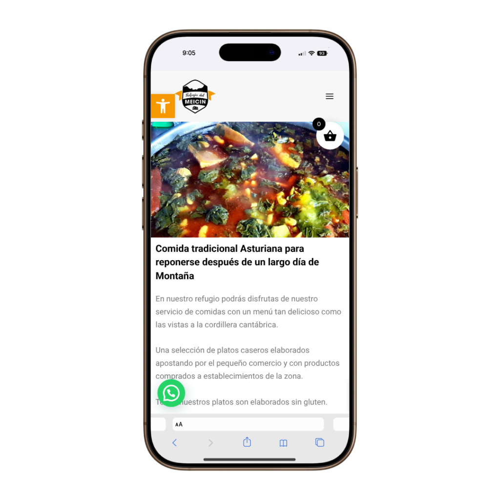 Refugio del Meicín - comidas